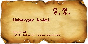 Heberger Noémi névjegykártya